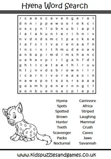 This makes spotting one difficult. . Hyena word search